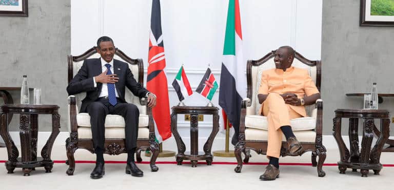 President William Ruto Meets Sudanese Paramilitary Commander Mohamed Hamad Dagali. Photo/Pcs Mudavadi