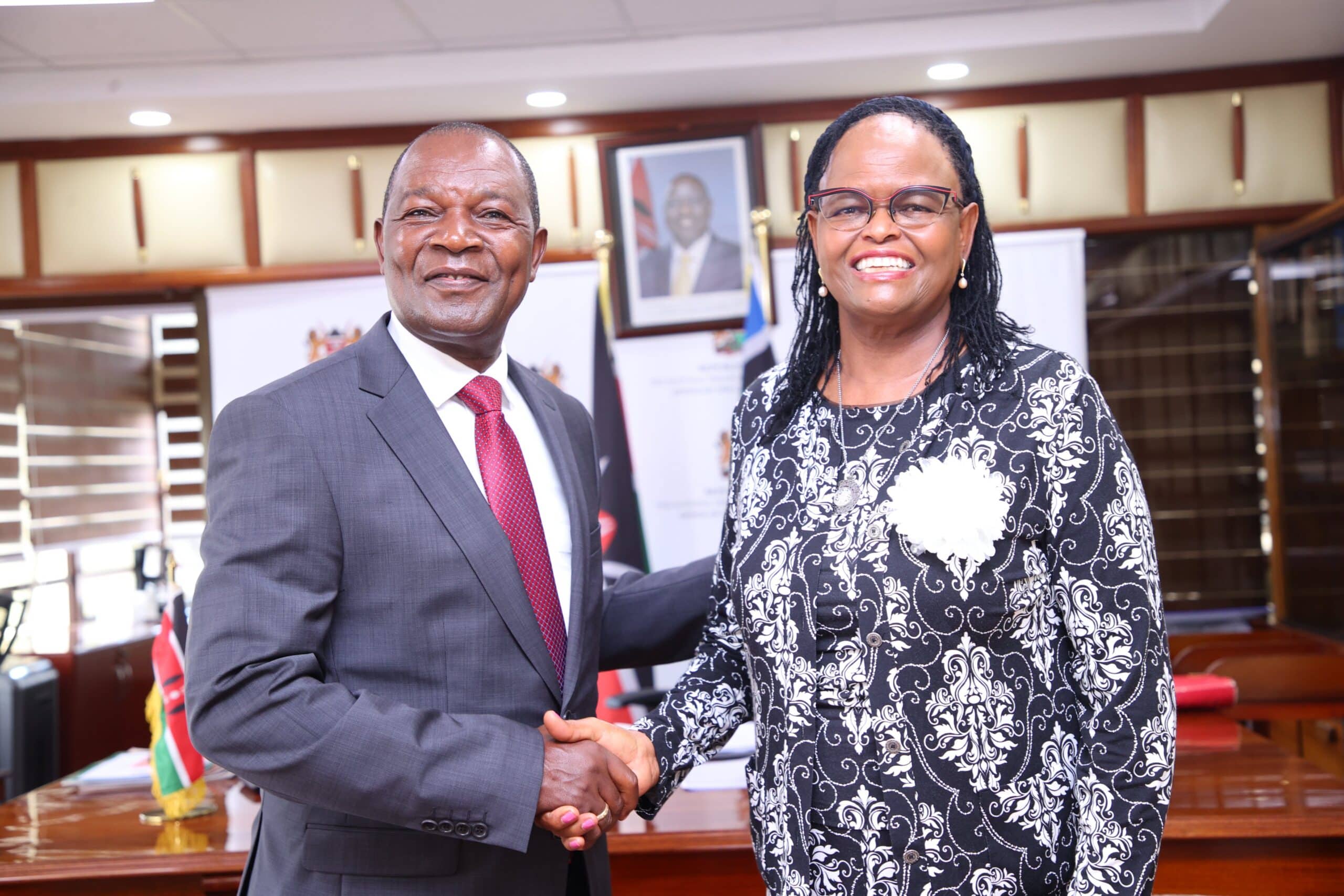Cj Martha Koome With Treasury Cs Njuguna Ndung'U After Tabling The Judges’ Retirement Benefits Bill, 2024. Photo/Judiciary.