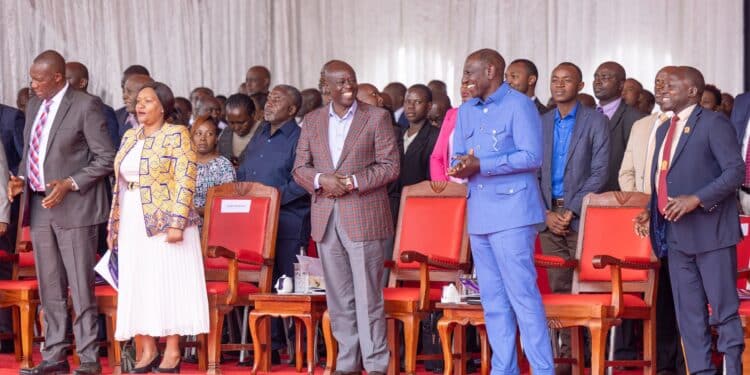 Dp Rigathi Gachagua Welcomes President William Ruto At Ack Diocese Of Nyahururu. Photo/Pcs.