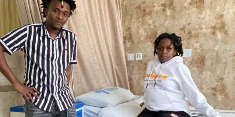 Carol Katrue Claims Witchcraft Caused Breakup With Miracle Baby Miracle Baby And Spouse Carol Katrue In Hospital. Photo/Miracle Baby Fb