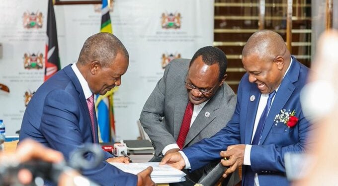 Another Blow To Govt As Court Rules On Finance Act 2023 Treasury Cs Njuguna Ndung'U (L)And His Counterparts. Photo/ National Treasury