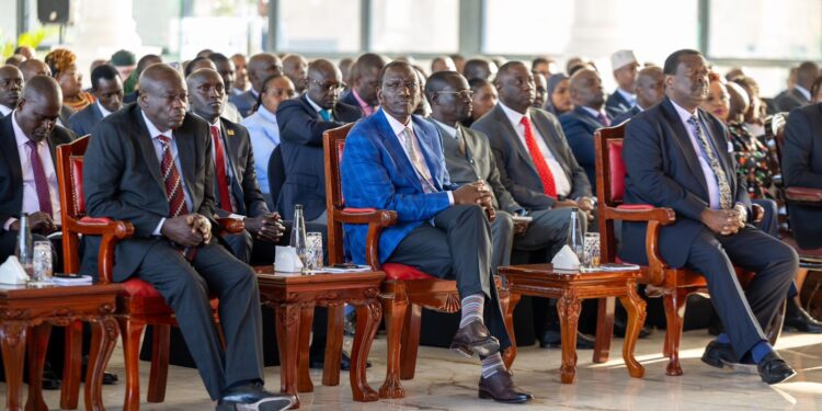 David Muge: Illustrious Career Of Ruto’s Pa Who Is Also Coffee Tycoon President William Ruto And His Fdeputy Rigathi Gacgagua While Attending The Kenya Kwanza Parliamentary Group Briefing. Photo/ Kimani Ichungwah