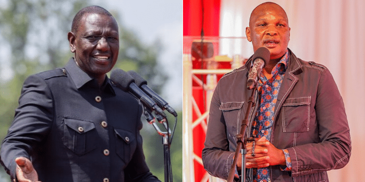 A Collage Photo Of Farouk Kibet. Photo/ Pcs And President William Ruto. Photo/ William Ruto (X)