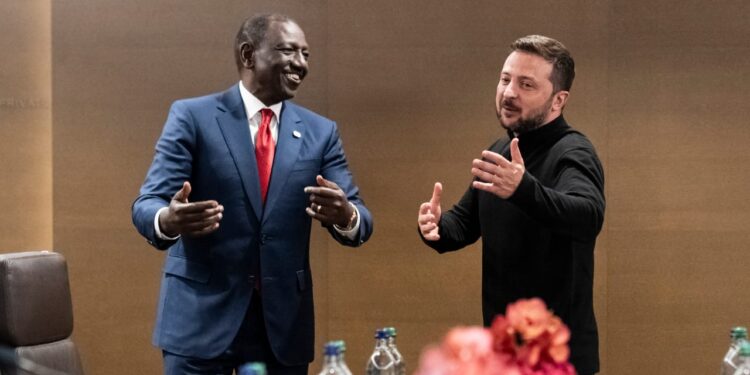 Details Of Ruto'S Meeting With Ukraine President Volodymyr Zelensky President William Ruto And Ukraine President Volodymyr Zelensky. Photo/Pcs