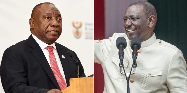 South Africa Recalls Shampoo Brand Exported To Kenya; Here Is Why A Photo Collage Of President William Ruto And South Africa President Cyril Ramaphosa. Photo/Courtesy.