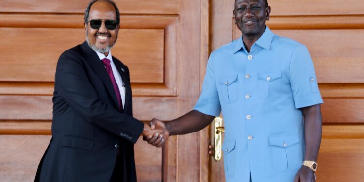 President William Ruto And Somali President Hassan Sheikh Mohamud In Nairobi. Photo/Courtesy. 