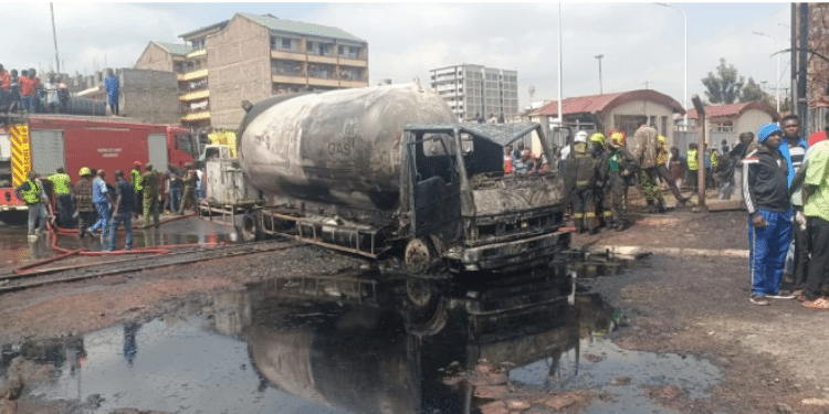 Fuel Tanker Explodes On Nairobi'S Outering Road Image Of The Exploded Lpg Tanker. Photo/Courtesy