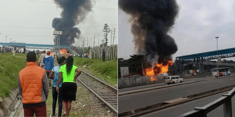 Fuel Tanker Explodes On Nairobi'S Outering Road Scenes From The Explosion Site In Embakasi South. Photo/Ugc