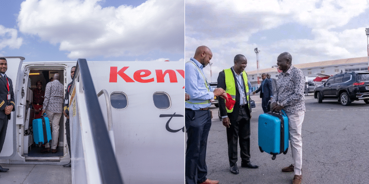 Dp Gachagua Boards Kenya Airways Flight To Mombasa