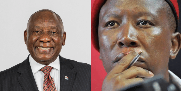 A Side-To-Side Photo Of Cyril Ramaphosa, President-Elect Of South Africa (Left) And Julius Malema, Economic Freedom Fighters (Eff) Party Leader (Right). Photo/Courtesy