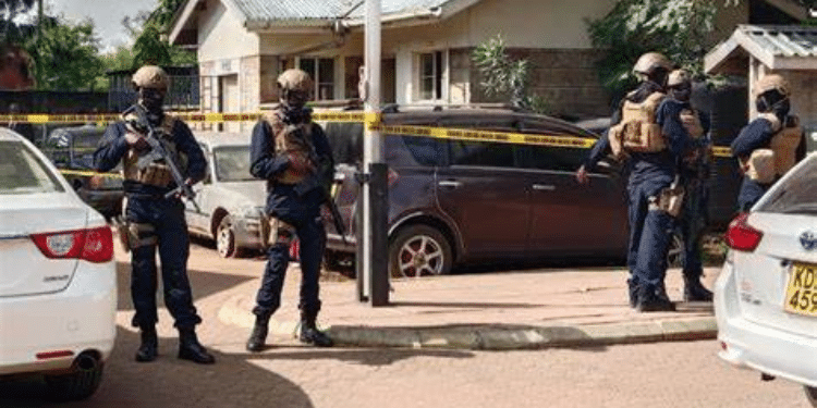 Anti-Terrorism Police Unit (Atpu) Officers Cordoning The Crime Scene At Makadara Law Courts. Photo/Courtesy