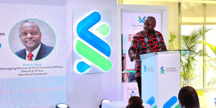 Standard Chartered Bank Ceo Kariuki Ngari Speaking At The Launch Of The Program. Photo/Standard Chart Bank(X).