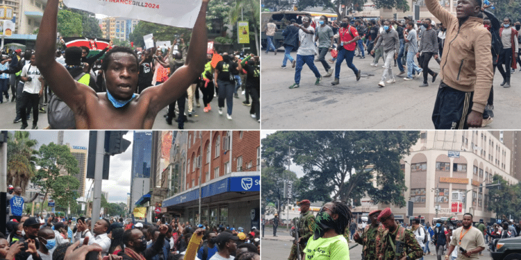 Protestors In Nairobi Cbd. Photo/Felix Kabu Tkt.