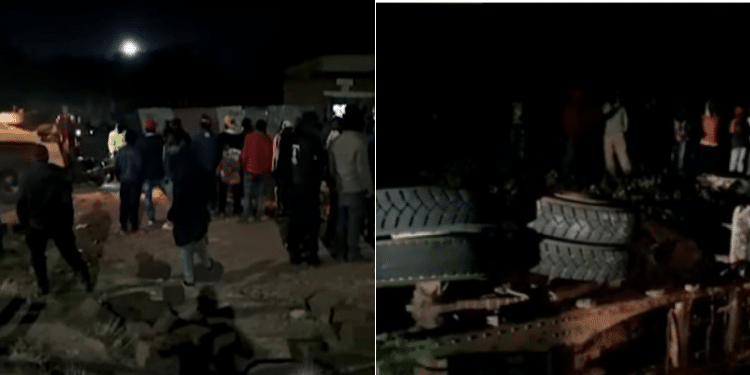 Screen Grabs From The Scene Of Accident. Photo/Screengrab
