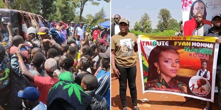 A Collage Of Raggae Fanatics Disrupting The Burial Ceremony Of Njambi Koikai.