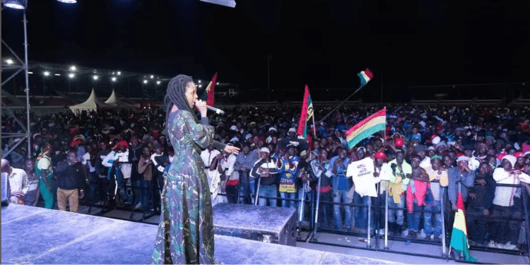 The Late Reggae Mc Njambi Koikai While Preforming A Reggae Show. Photo/ Njambi