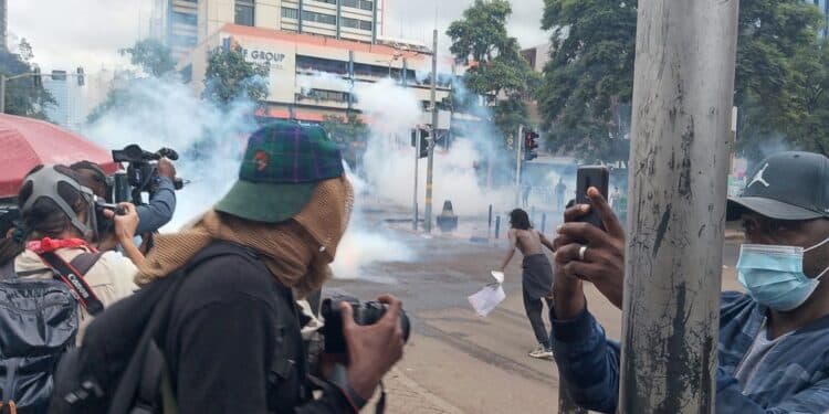 Protestors In Nairobi Cbd. Photo/Felix Kabu Tkt.