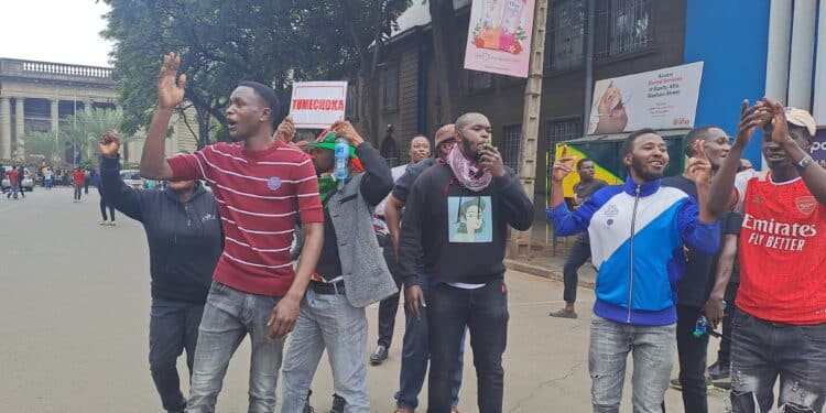 Protesters At Nairobi Cbd. Photo/Tkt