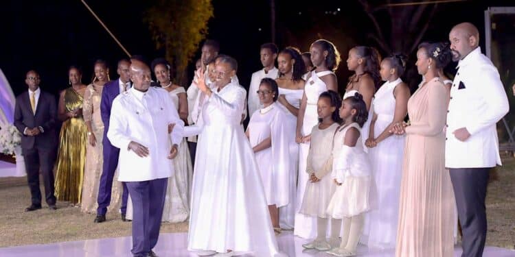 Museveni Recalls Hiding His Wife In Kenya, Showers Her With Love Uganda President Yoweri Museveni With His Family. Phoro/ Museveni