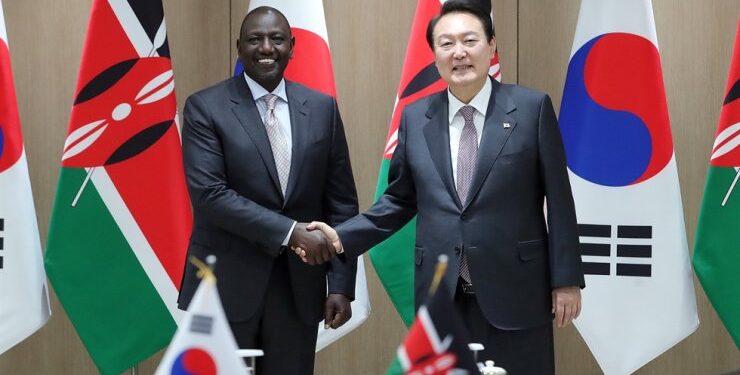South Korean President Yoon Suk-Yeol And William Ruto. Photo/Courtesy