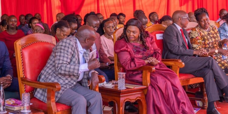 Dp Rigathi Gachagua, Pastor Dorcas And Lilian Gogo (Far Right) During The Consecration And Enthronement Of Ven. Antony Mwaura Mambo As Nakuru Diocese Bishop At Nakuru. Photo/Dpcs
