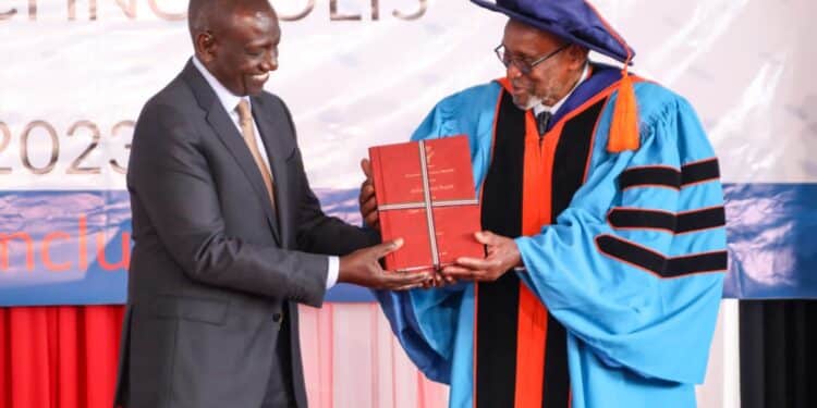 Open University Of Kenya Outlines Fees For Its New Programs Starting From Ksh.10,000 President William Ruto During The Charter Award Ceremony To Open University Of Kenya. Photo/Moe.