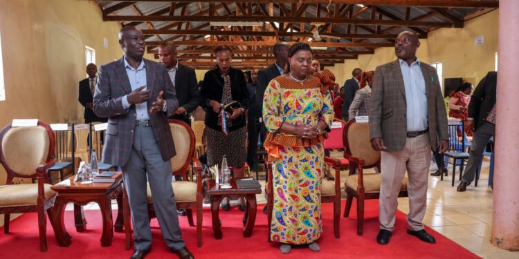 Dp Rigathi Gachagua And Second Lady Pastor Dorcas Rigathi At Kiamariga Pefa Church In Mathira, Nyeri County. Photo/Dpcs.