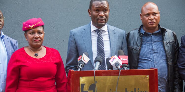 Joho, Oparanya &Amp; Mbadi Resign From Odm Secretary General Edwin Sifuna Addresses The Media Shortly After The Meeting Of The Central Management Committee Which Was Chaired By Party Leader Raila Odinga. Photo/Odm.