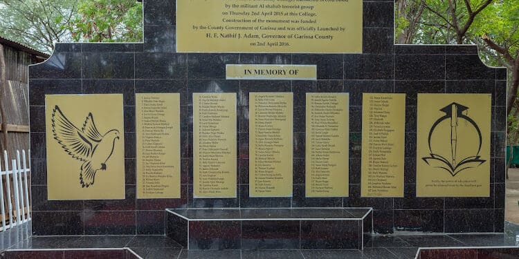 A Commemorative Plaque In Honor Of Students Who Died During The Garissa University Attack, Which Occurred In 2015.Photo/ Pcs