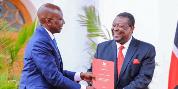 President William Ruro And Musalia Mudavadi. Photo/ Pcs
