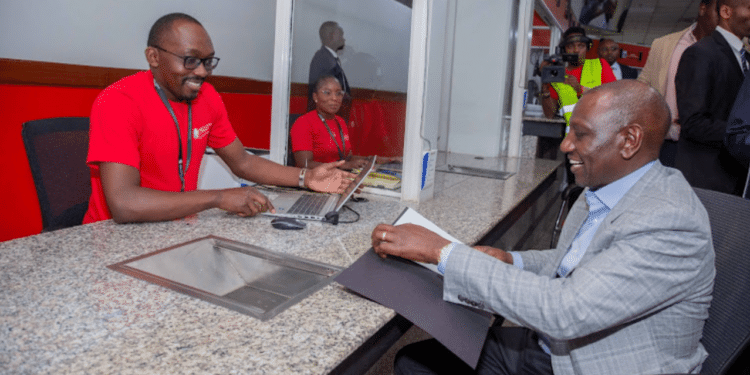 President Wiliam Ruto Filling Returns At Kra Offices Nairobi. Photo/Courtesy