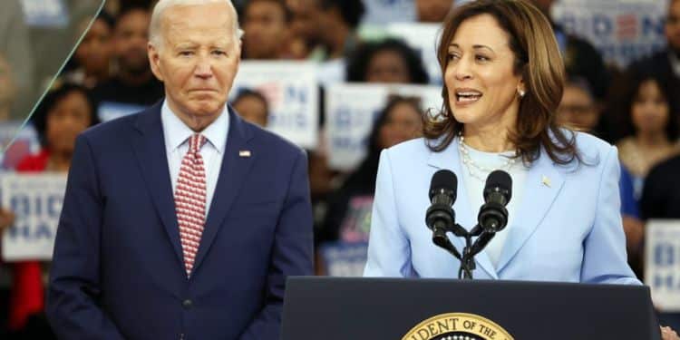 Us Vice President Kamala Harris And President Joe Biden, During A Rally. Photo/Ap