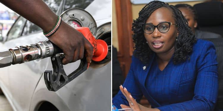 Collage Of Lsk President Faith Odhiambo &Amp; A Man Fueling A Car At A Petrol Station. Photo/Courtesy.