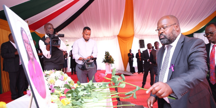 High Court Judge David Majanja During The Burial Of Makadara Principal Magistrate Monica Kivuti. Photo/Courtesy.