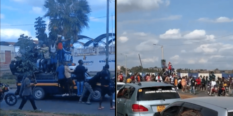 Traffic Disruptions At Jogoo Road. Phot/ Screen Grab