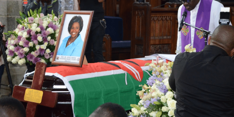 Governor Laboso To Be Honoured In A Special Way 5 Years After Her Death The Body Of The Bomet Governor Joyce Laboso During Memorial Service At All Saints Cathedral. Photo/Courtesy