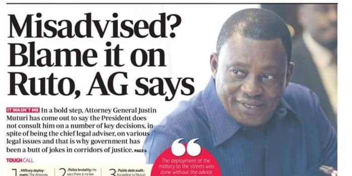 Justin Muturi Sets Record Straight On Reports Of Ruto Ignoring His Advice Justin Muturi Vs Standard Newspaper