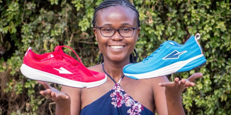 Enda Sportwear: Kenyan Company Making Olympic Kits For 3 African Countries Navalayo Osembo Displaying Some Of The Shoes Enda Makes. Photo/ Enda