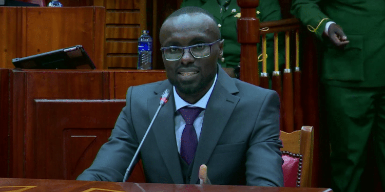 Water, Sanitation And Irrigation Cs Nominee Muuga Muriithi Eric. Photo/Screen Grab.