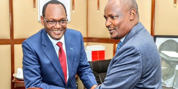 Treasury Cs John Mbadi With Ps Chris Kiptoo At The National Treasury Buildings On August 8, 2024. Photo/Treasury. Hanifa