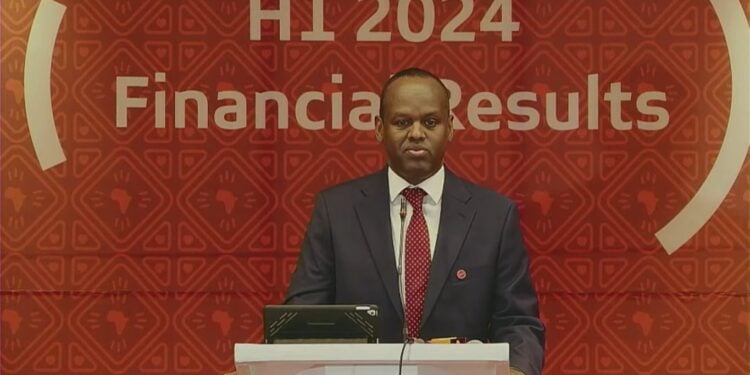 Absa Bank Md &Amp; Ceo Abdi Mohamed Releasing The Bank'S Financial Results For The Half Year Ended June 30, 2024. Photo/Absa Bank.