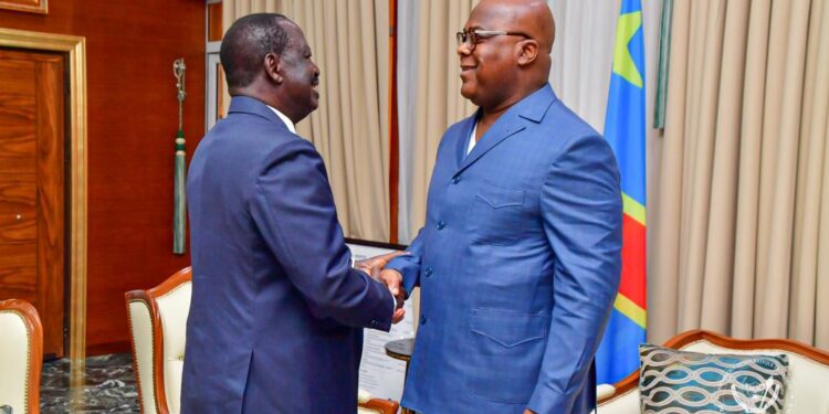 Former Prime Minister Raila Odinga After A Meeting With Drc President Felix Tshisekedi On August 16 Discuss His Auc Bid. Photo/Raila X.