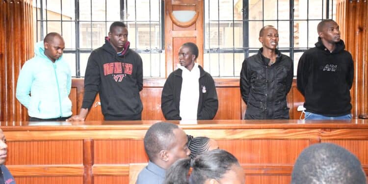 Police Officers Accused Of Aiding Kware Suspect &Amp; Other Inmates Escape Released The Five Police Officers Accused Aiding The Escape Of 13 Inmates At Gigiri Police Station. Photo/Odpp.