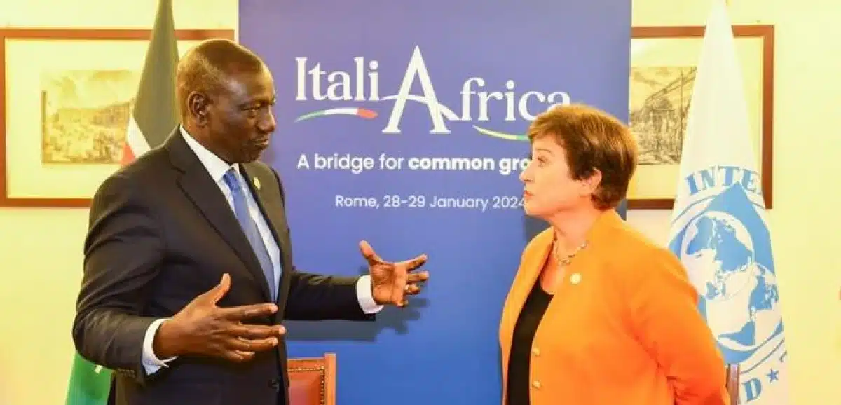 Kenya To Receive Ksh193 Billion Loan Within 7 Days President William Ruto Addresses Imf Managing Director Kristalina Georgieva In January 2024.Photo/ Courtesy