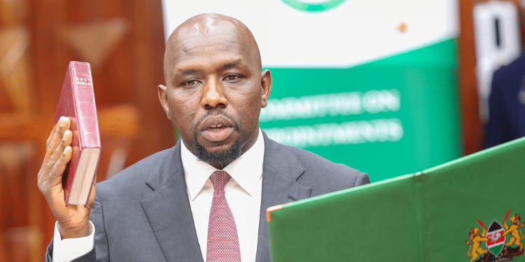 Kipchumba Murkomen Declares His Net Worth Kipchumba Murkomen While Appearing Before The Vetting Committee. Photo/Courtesy