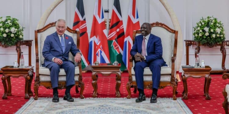Uk Govt Announces Fully Paid Scholarship For Kenyans; How To Apply Uk'S King Charles (Left) Share A Moment With President William Ruto During Their Meeting On October 31, 2023 At State House.