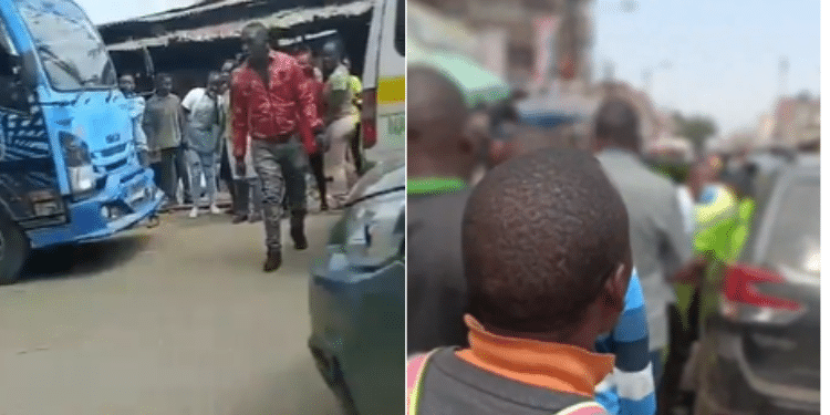 Uproar As Man Is Allegedly Abducted In Broad Daylight A Crowd Of Onlookers Spotted At Kaha West Kiambu County. Photo/ Screen Grab