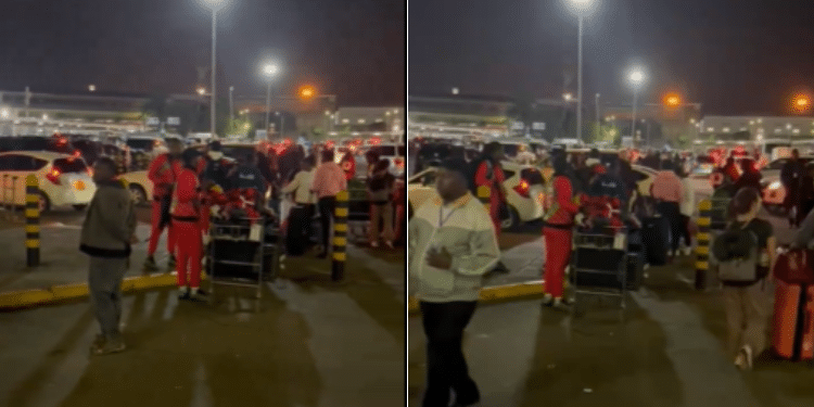 Malkia Strikers Spotted At Jkia Taxi Bay. Photo/ Screen Grab