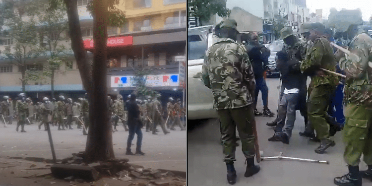 Police Officers Deployed In Nairobi Cbd During Nanenane Protests. Photo/Ugc