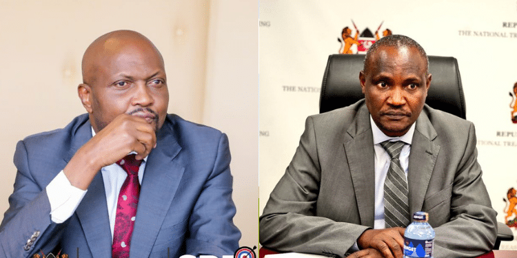 Moses Kuria Explains 4 Major Tests Mbadi Will Face As Treasury Cs Former Public Service Cs Moses Kuria And National Treasury Cs John Mbadi. Photo/Courtesy.